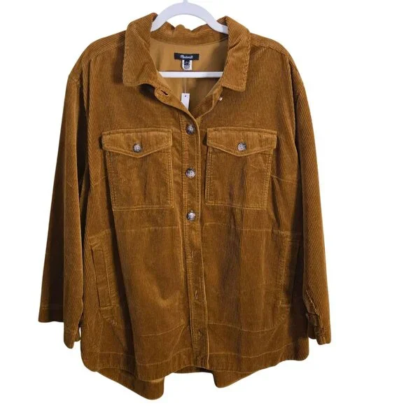 Madewell NWT Corduroy Yorkway Shirt Jacket Antique Gold Size 1x - Picture 2 of 10